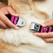 Dog Bone Seatbelt Buckle Collar - RESIST Stencil Black/Pink Seatbelt Buckle Collars Buckle-Down   