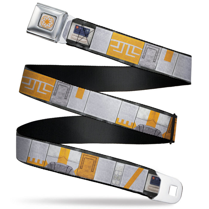 Star Wars Galactic Republic Insignia Full Color White/Yellow Seatbelt Belt - Star Wars Clone Wars Commander Cody Bounding Elements Webbing Seatbelt Belts Star Wars   