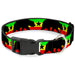 Plastic Clip Collar - Cali Bear/Star Silhouette Rasta/Black Plastic Clip Collars Buckle-Down   