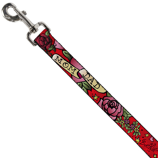 Dog Leash - Mom & Dad Red Dog Leashes Buckle-Down   