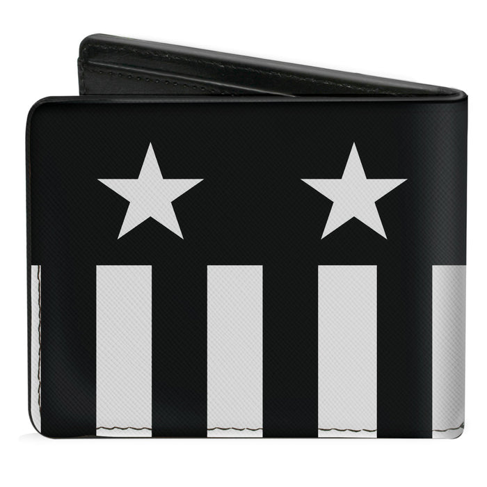 Bi-Fold Wallet - Americana Stars & Stripes Black White Bi-Fold Wallets Buckle-Down   