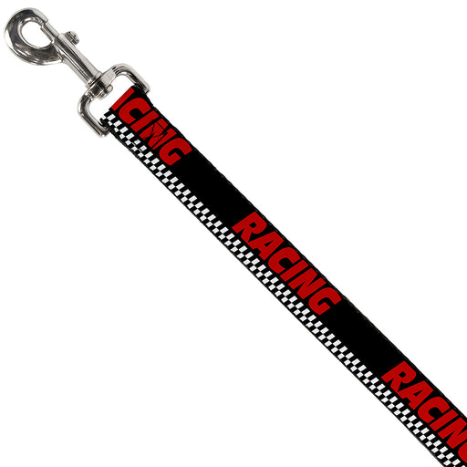 Dog Leash - RACING w/Checker Black/White/Red Dog Leashes Buckle-Down   