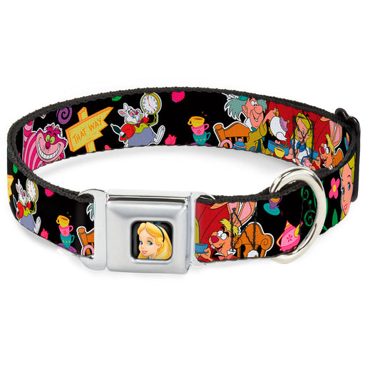 Alice CLOSE-UP Full Color Seatbelt Buckle Collar - Alice's Encounters in Wonderland Seatbelt Buckle Collars Disney   
