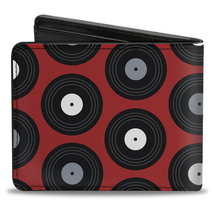 Bi-Fold Wallet - Vinyl Records Red Black Gray White Bi-Fold Wallets Buckle-Down   