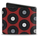 Bi-Fold Wallet - Vinyl Records Red Black Gray White Bi-Fold Wallets Buckle-Down   