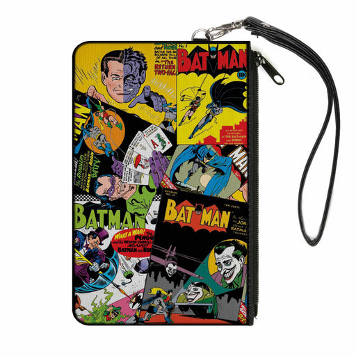 Canvas Zipper Wallet - SMALL - Retro Batman 6-Comic Book Covers Stacked Canvas Zipper Wallets DC Comics   