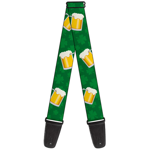 Guitar Strap - St Pat's Clovers Beer Mugs Greens Guitar Straps Buckle-Down   
