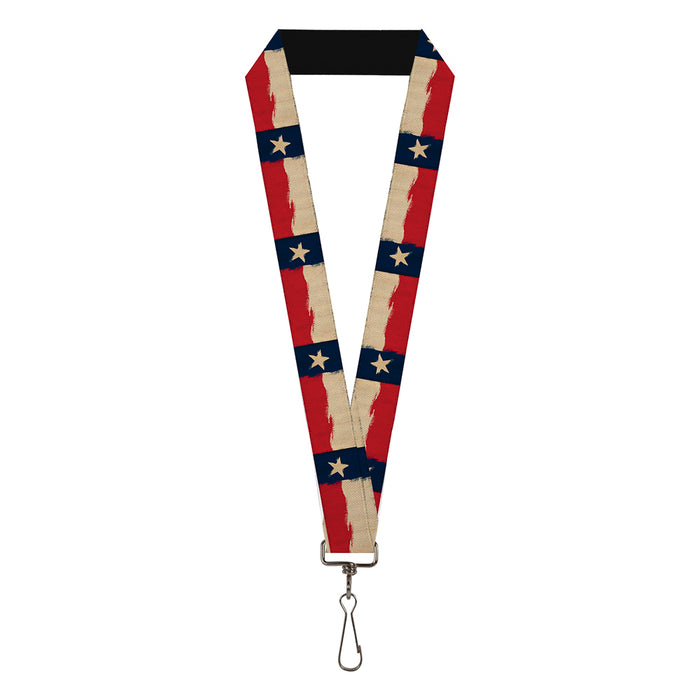 Lanyard - 1.0" - Texas Flag Distressed Painting Lanyards Buckle-Down   