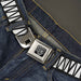 BD Wings Logo CLOSE-UP Full Color Black Silver Seatbelt Belt - Zig Zag Doodle Black/White Webbing Seatbelt Belts Buckle-Down   