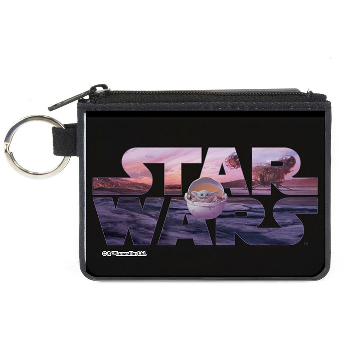 Canvas Zipper Wallet - MINI X-SMALL - STAR WARS The Child Pod Pose Black Vivid Landscape Canvas Zipper Wallets Star Wars   