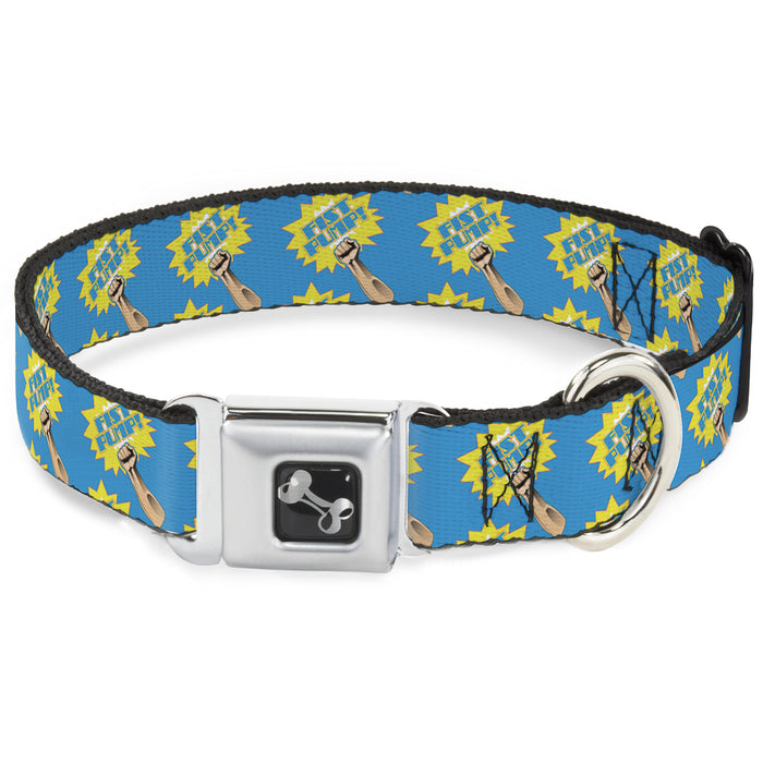 Dog Bone Seatbelt Buckle Collar - Fist Pump Baby Blue/Yellow Seatbelt Buckle Collars Buckle-Down   