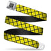 BD Wings Logo CLOSE-UP Full Color Black Silver Seatbelt Belt - Wire Grid Yellow/Black/Gray Webbing Seatbelt Belts Buckle-Down   