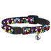 Cat Collar Breakaway - Funky Skulls Hearts & Stars Black Multi Color Breakaway Cat Collars Buckle-Down   