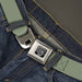 BD Wings Logo CLOSE-UP Full Color Black Silver Seatbelt Belt - Khaki Green Webbing Seatbelt Belts Buckle-Down   