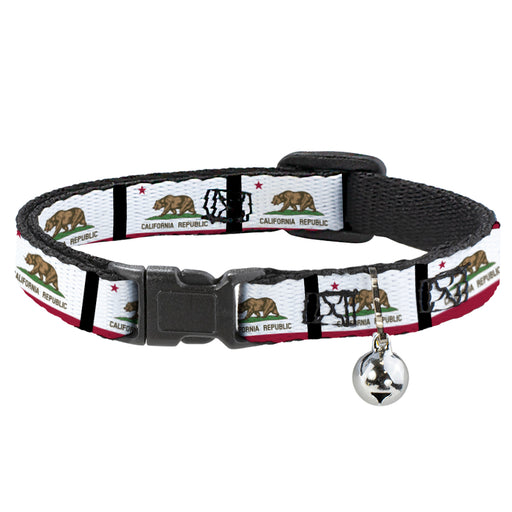 Cat Collar Breakaway - California Flag Repeat Black Breakaway Cat Collars Buckle-Down   