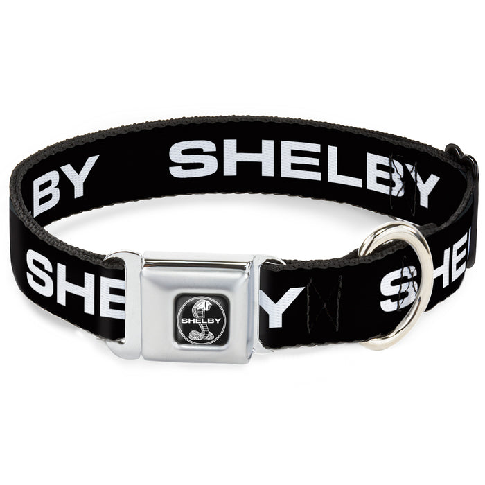 SHELBY Tiffany Split Full Color Black/White Seatbelt Buckle Collar - SHELBY Text Only Black/White Seatbelt Buckle Collars Carroll Shelby   