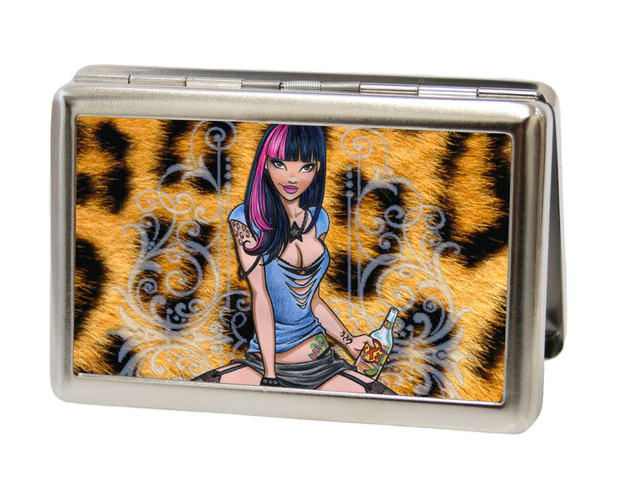 Business Card Holder - LARGE - Allyson FCG Metal ID Cases Sexy Ink Girls   