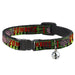 Cat Collar Breakaway - I "Brain" ZOMBIES Black Green Red Breakaway Cat Collars Buckle-Down   