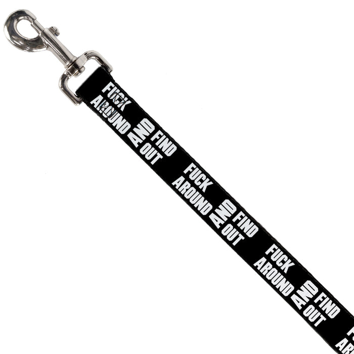 Dog Leash - FAFO FUCK AROUND AND FIND OUT Bold Black/White Dog Leashes Buckle-Down   