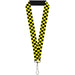 Lanyard - 1.0" - Checker Black Neon Yellow Lanyards Buckle-Down   