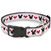 Plastic Clip Collar - Disney Holiday Mickey and Minnie Mouse Heart Sweater Stitch White/Red/Black Plastic Clip Collars Disney   