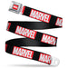 MARVEL Full Color Red/White Seatbelt Belt - MARVEL Brick Black/Red/White Webbing Seatbelt Belts Marvel Comics   