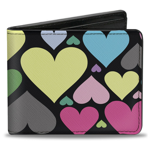 Bi-Fold Wallet - Hearts Black Multi Color Bi-Fold Wallets Buckle-Down   
