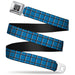 BD Wings Logo CLOSE-UP Full Color Black Silver Seatbelt Belt - Wire Grid Turquoise/Gray/White Webbing Seatbelt Belts Buckle-Down   