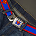 Superman Full Color Blue Seatbelt Belt - Superman Shield/Stripe Red/Blue Webbing Seatbelt Belts DC Comics   