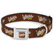 Willy Wonka and the Chocolate Factory WONKA BAR Logo Full Color Brown/Yellow/White Seatbelt Buckle Collar - Willy Wonka and the Chocolate Factory WONKA BAR Logo Brown/Yellow/White Seatbelt Buckle Collars Warner Bros. Movies   