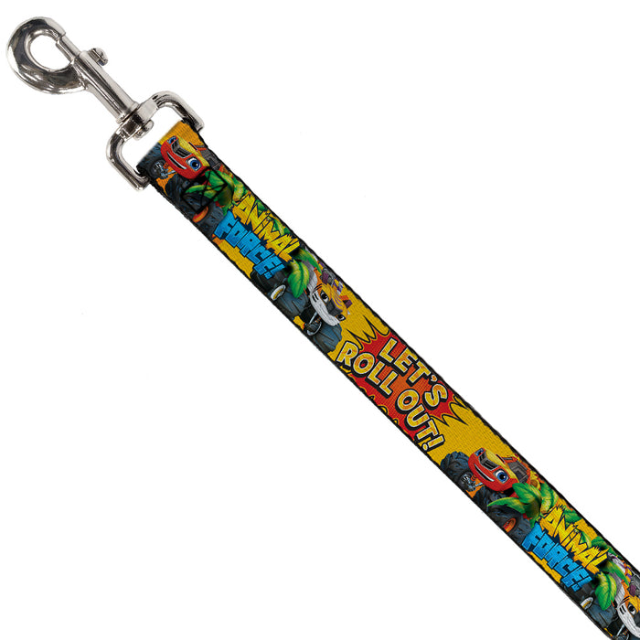 Dog Leash - Blaze & Stripes ANIMAL FORCE Pose/LET'S ROLL OUT! Pop Art Yellows/Reds Dog Leashes Nickelodeon   