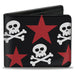 Bi-Fold Wallet - Skulls & Stars Black White Red Bi-Fold Wallets Buckle-Down   