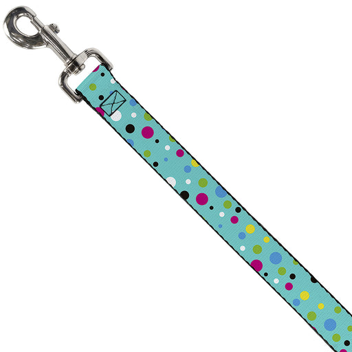 Dog Leash - Dots Seafoam Green/Multi Pastel Dog Leashes Buckle-Down   