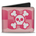 Bi-Fold Wallet - Cute Skulls w Checkers Pinks White Bi-Fold Wallets Buckle-Down   