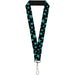 Lanyard - 1.0" - Multi Stars Black Turquoise Lanyards Buckle-Down   