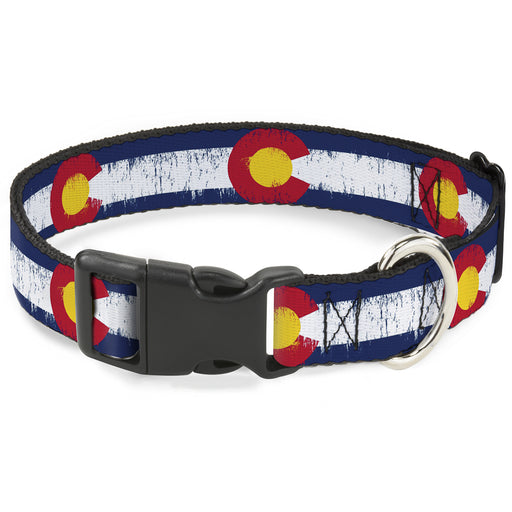 Plastic Clip Collar - Colorado Flags2 Repeat Weathered Plastic Clip Collars Buckle-Down   