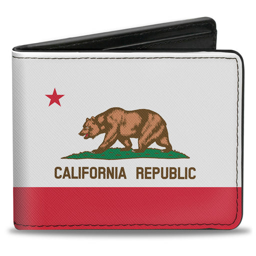 Bi-Fold Wallet - California Flag Repeat Black Bi-Fold Wallets Buckle-Down   