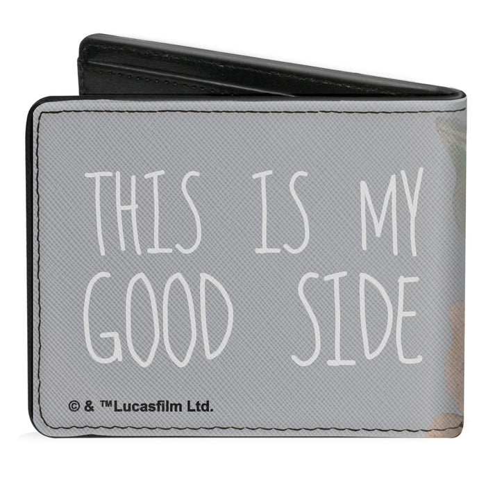 Bi-Fold Wallet - Star Wars The Child Vivid Looking Up Pose + THIS IS MY GOOD SIDE Gray White Bi-Fold Wallets Star Wars   