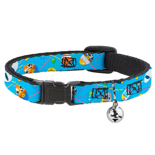 Cat Collar Breakaway with Bell - Pixar Holiday Collection Easter Egg Characters Scattered Blue Breakaway Cat Collars Disney   