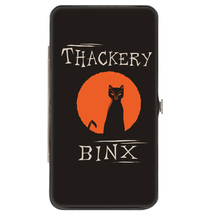 Hinged Wallet - Hocus Pocus THACKERY BINX Cat Moon Silhouette Black Orange Hinged Wallets Disney   