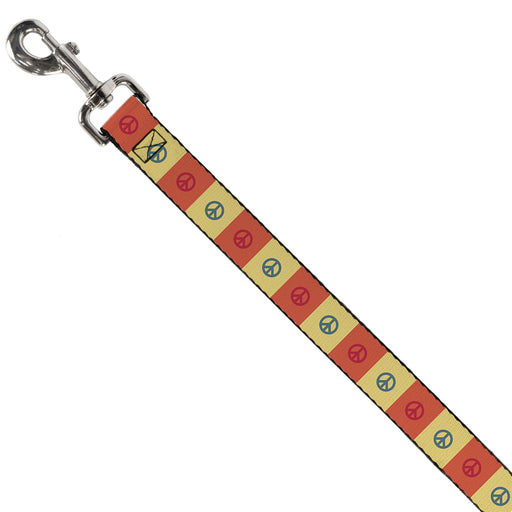 Dog Leash - Peace Blocks Red/Yellow/Blue Dog Leashes Buckle-Down   