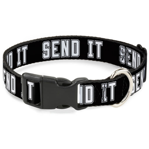 Plastic Clip Collar - SEND IT Black/White Plastic Clip Collars Buckle-Down   