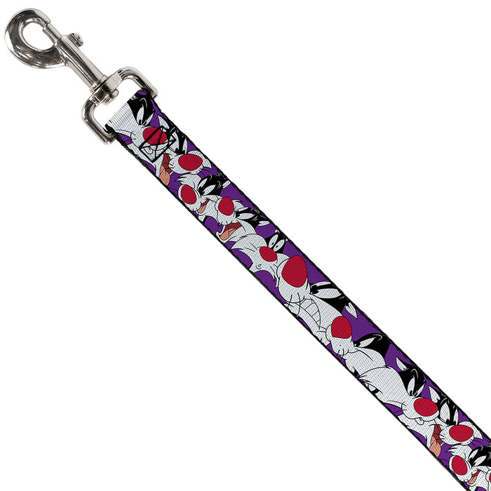 Dog Leash - Sylvester the Cat Expressions Purple Dog Leashes Looney Tunes   