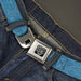 BD Wings Logo CLOSE-UP Full Color Black Silver Seatbelt Belt - Heather Blue Webbing Seatbelt Belts Buckle-Down   