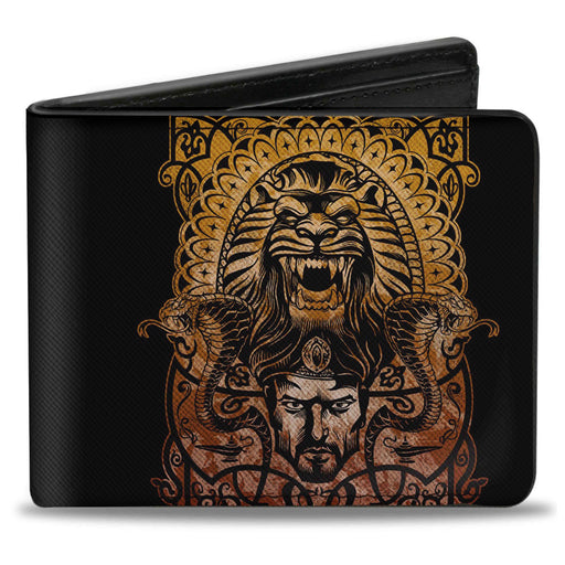 Bi-Fold Wallet - Aladdin 2019 Jafar Snakes Cave of Wonders Tiger Icons Black Golds Reds Bi-Fold Wallets Disney   