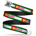 BD Wings Logo CLOSE-UP Full Color Black Silver Seatbelt Belt - COLFAX Green Stripe Webbing Seatbelt Belts Buckle-Down   