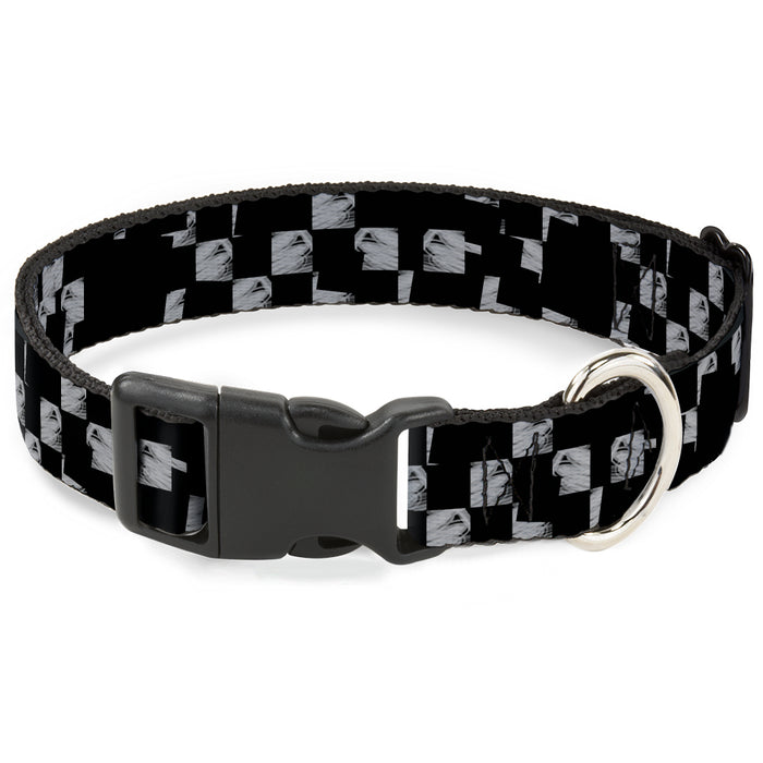 Plastic Clip Collar - Scribble Checker Black/White Plastic Clip Collars Buckle-Down   