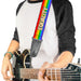 Guitar Strap - EQUALITY Stripe Rainbow White Guitar Straps Buckle-Down   