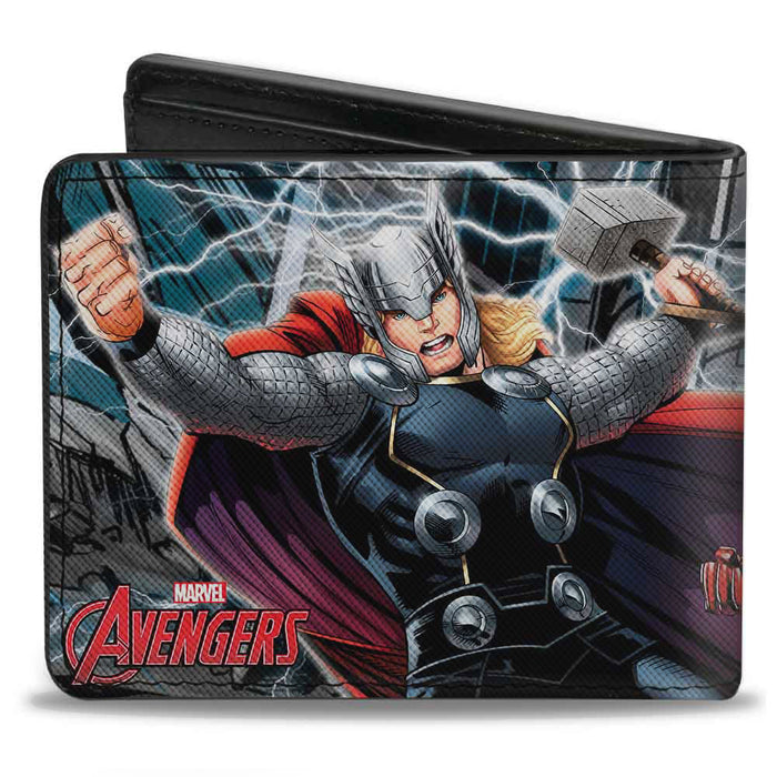 MARVEL AVENGERS Bi-Fold Wallet - Marvel Avengers Superhero Action Poses Bi-Fold Wallets Marvel Comics   