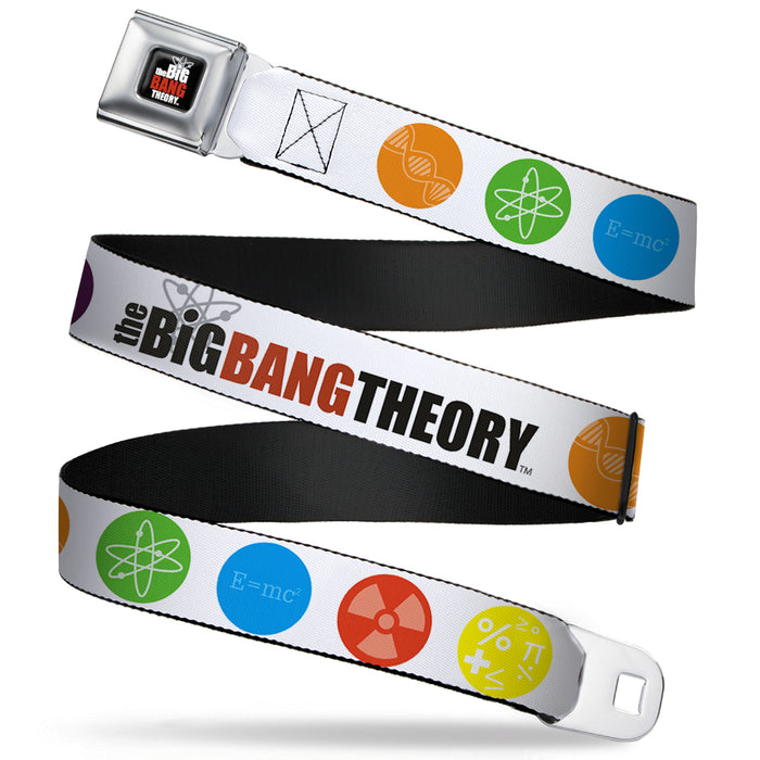 THE BIG BANG THEORY Full Color Black White Red Seatbelt Belt - THE BIG BANG THEORY DNA/Atom/E/Radiation White Webbing Seatbelt Belts The Big Bang Theory   